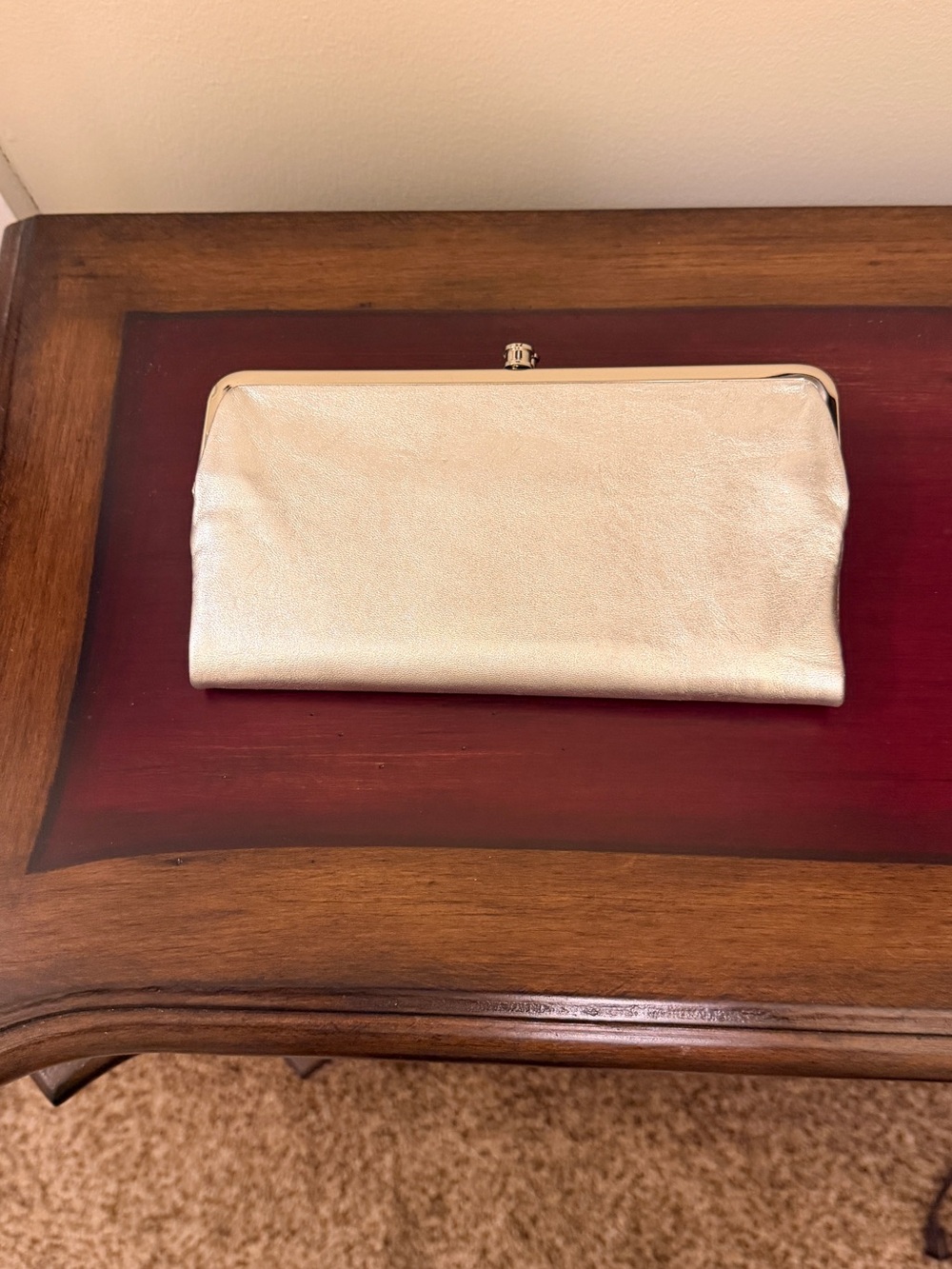 HOBO Metallic Cream Frame Clutch